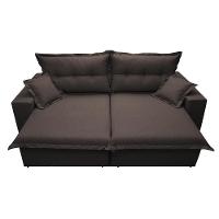 Sofá Retrátil E Reclinável Com Molas Ensacadas Cama Inbox Prime 2,92m Tecido Linho Marrom - 5