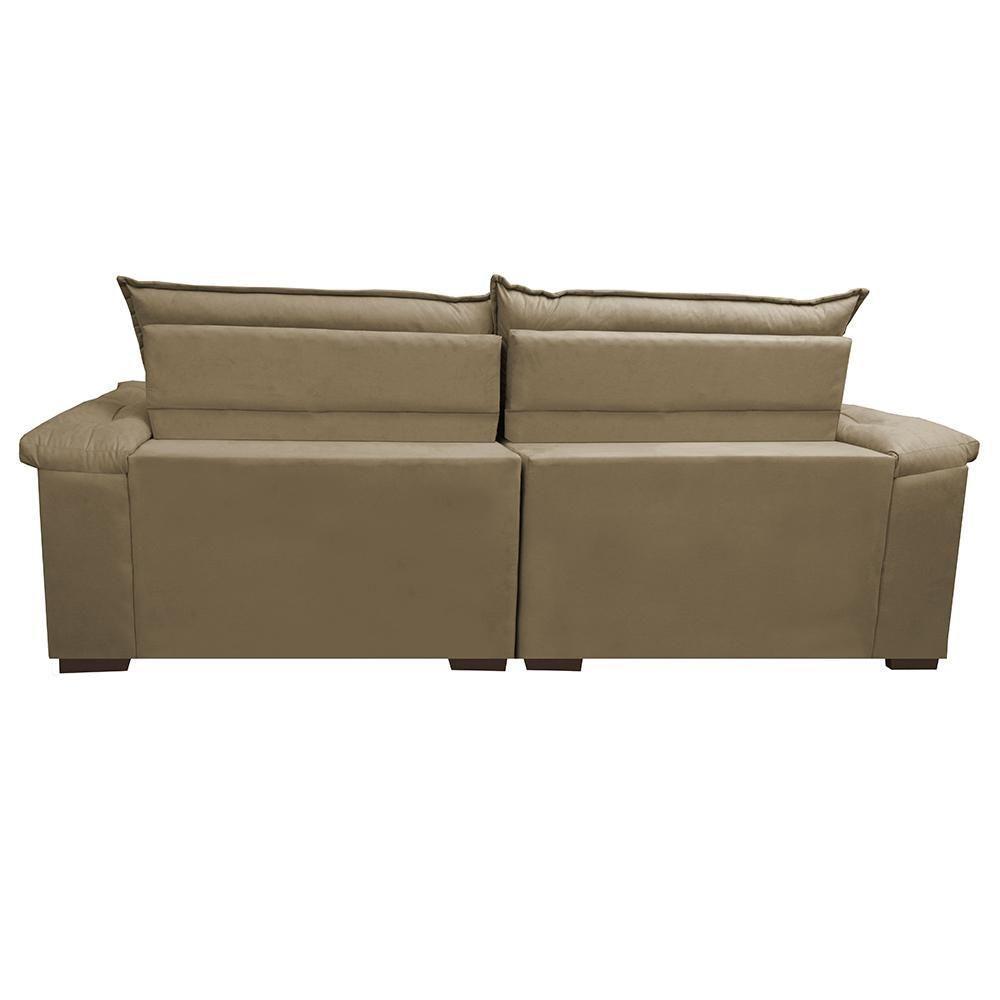 Sofá Retrátil E Reclinável Molas Ensacadas Cama Inbox Botonê 2,52m Espuma Viscoelástico Suede Castor - 4