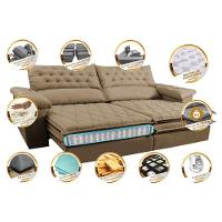 Sofá Retrátil E Reclinável Molas Ensacadas Cama Inbox Botonê 2,52m Espuma Viscoelástico Suede Castor - 7