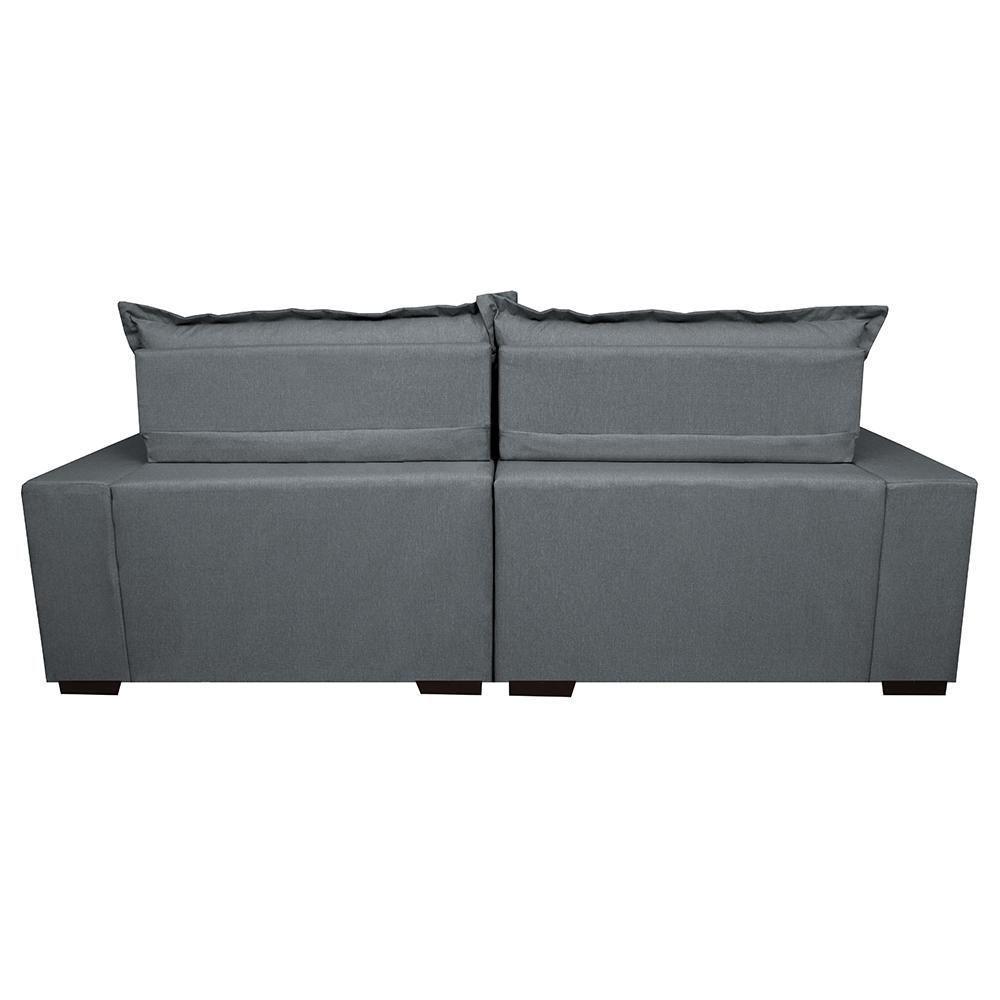 Sofá Retrátil E Reclinável Com Molas Ensacadas Cama Inbox Prime 3,12m Tecido Linho Cinza Escuro - 4
