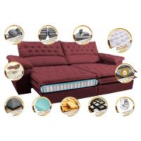 Sofá Retrátil E Reclinável Molas Ensacadas Cama Inbox Botonê 2,72m Espuma Viscoelástico Suede Vinho - 7