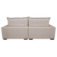 Sofá Retrátil E Reclinável Com Molas Ensacadas Cama Inbox Prime 2,72m Tecido Linho Bege Claro