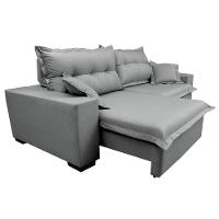 Sofá Retrátil E Reclinável Com Molas Ensacadas Cama Inbox Prime 2,92m Tecido Linho Cinza Claro - 3