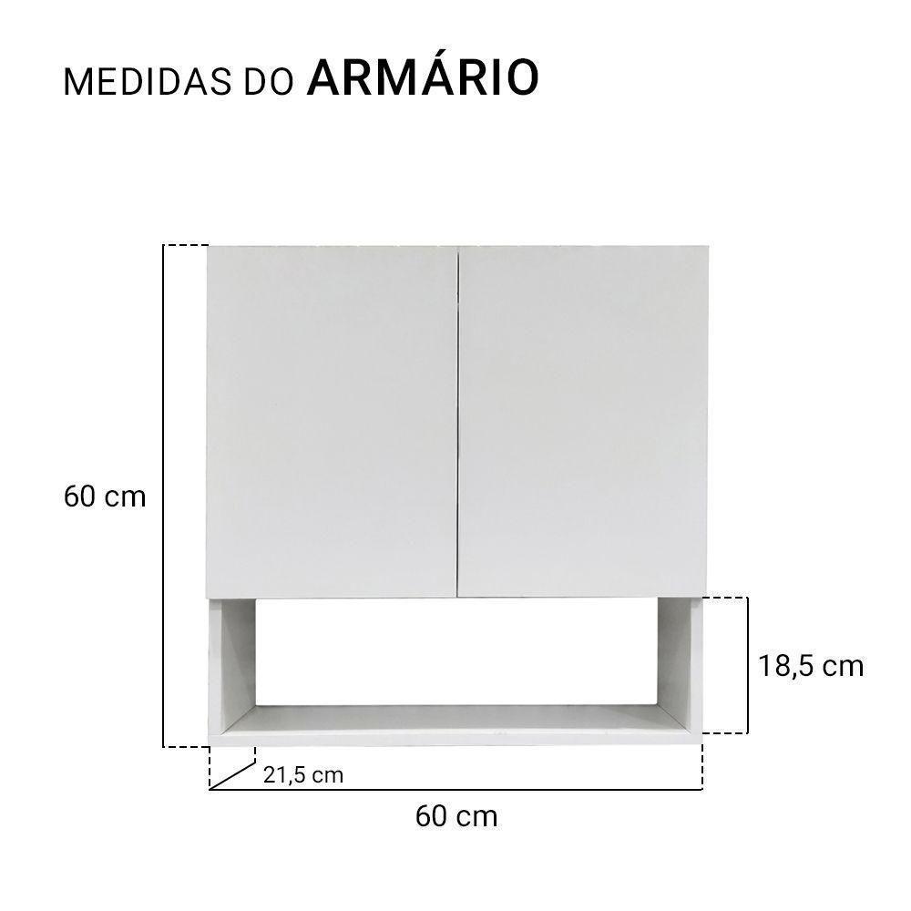 Módulo Suspenso 2 Portas Armário Aéreo Para Lavanderia - 3