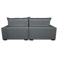 Sofá Retrátil E Reclinável Com Molas Ensacadas Cama Inbox Prime 2,72m Tecido Linho Cinza Escuro