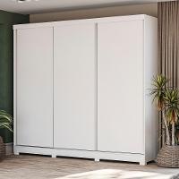 Guarda-Roupa Casal 100% Mdf Kappesberg C/Pés 3 Portas De Correr 8 Gavetas Branco - 1