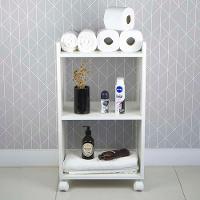 Armário Organizador Móvel Multiuso Branco Com Rodinhas 40cm - 3