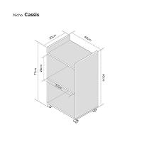 Armário Organizador Móvel Multiuso Branco Com Rodinhas 40cm - 6