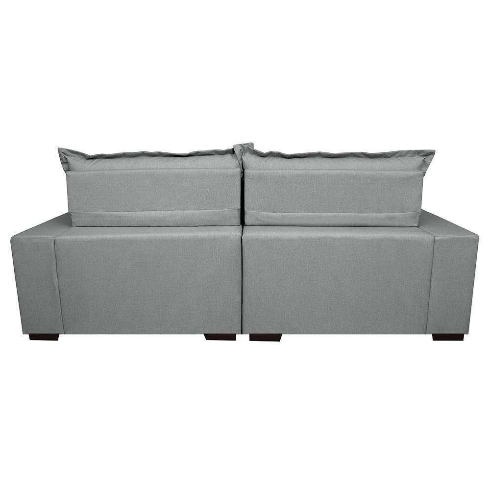 Sofá Retrátil E Reclinável Com Molas Ensacadas Cama Inbox Prime 2,72m Tecido Linho Cinza Claro - 4