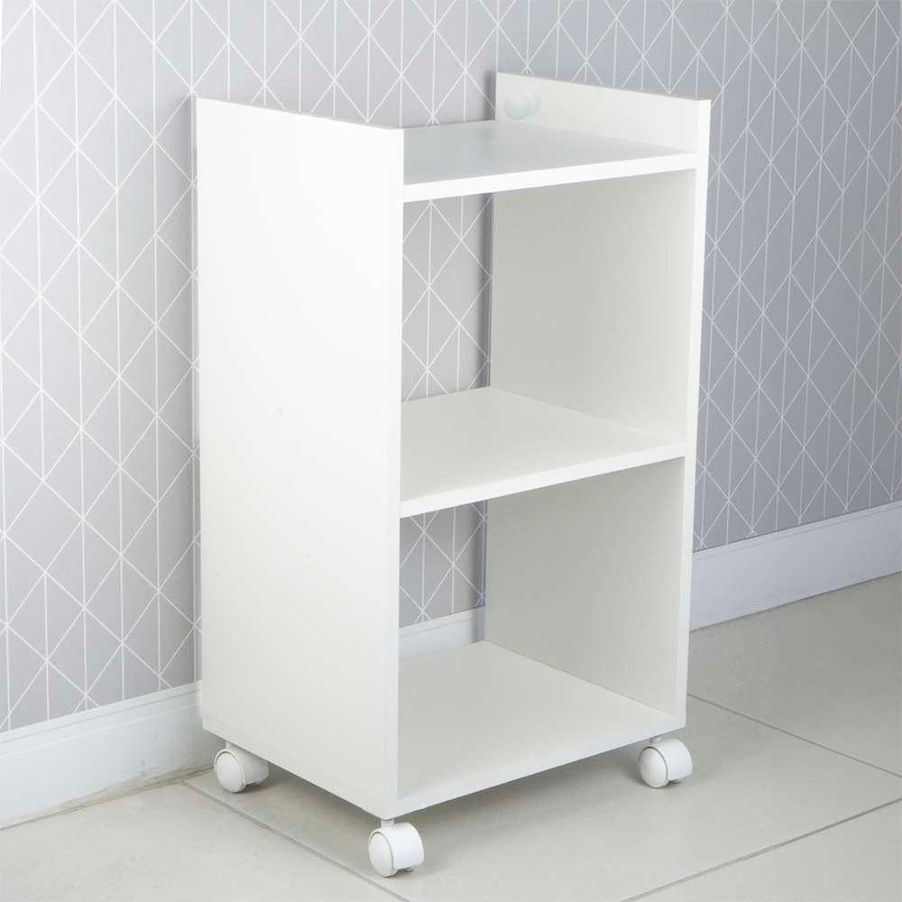 Estante Multiuso Branco Para Quarto Sala Com Rodinha 40cm - 4