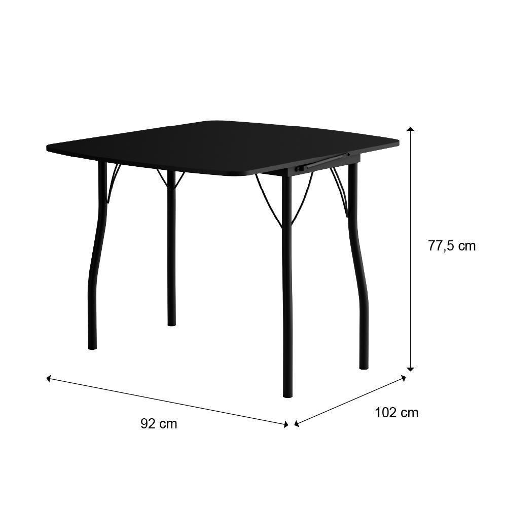 Conjunto Mesa Extensível Com 4 Banquetas Preto Carraro - 9