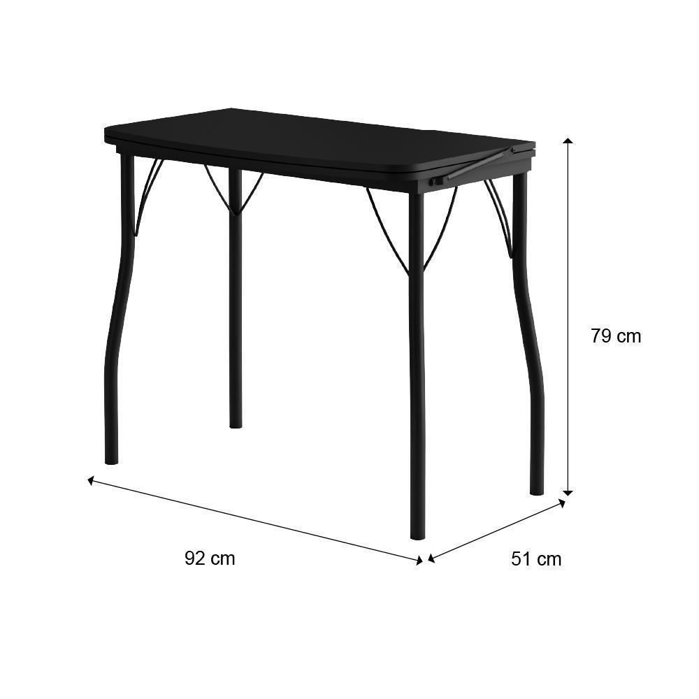 Conjunto Mesa Extensível Com 4 Banquetas Preto Carraro - 10