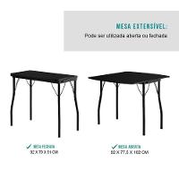 Conjunto Mesa Extensível Com 4 Banquetas Preto Carraro - 5