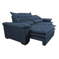 Sofá Retrátil E Reclinável Molas Ensacadas Cama Inbox Botonê 2,12m Espuma Viscoelástico Suede Azul - 3