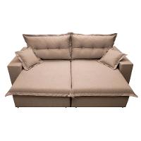 Sofá Retrátil E Reclinável Com Molas Ensacadas Cama Inbox Prime 2,92m Tecido Linho Bege Escuro - 5