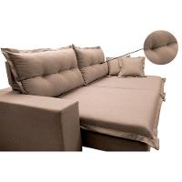 Sofá Retrátil E Reclinável Com Molas Ensacadas Cama Inbox Prime 2,92m Tecido Linho Bege Escuro - 6