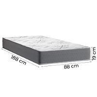 Cama Box Solteiro Colchão Espuma Egito 88x188x57cm Cinza / Branco Portobel  Cinza - 5