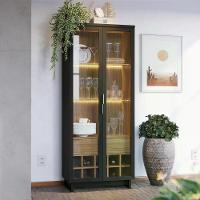 Buffet Vitoria E Cristaleira Preto Noce Milano Clb Preto Noc - 3