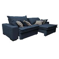 Sofá Retrátil E Reclinável 2,92m Com Molas Ensacadas Cama Inbox Supreme Tecido Suede Velusoft Azul - 2