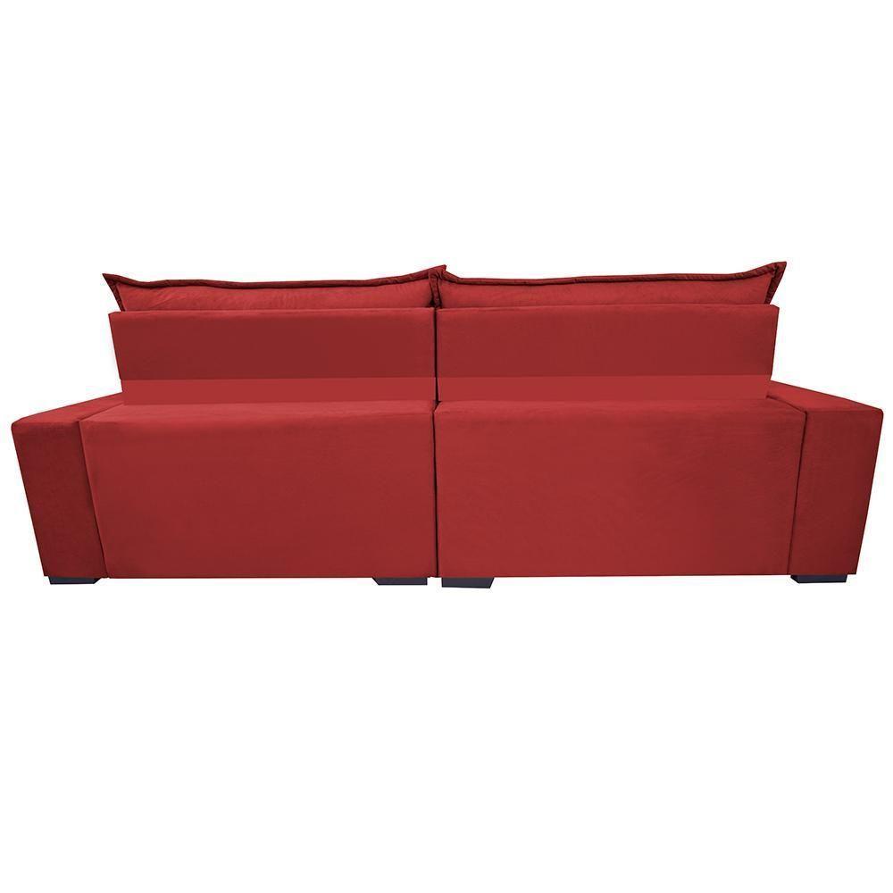 Sofá Retrátil E Reclinável 2,35m Molas Ensacadas Cama Inbox Elegance Com Thermogel Velusoft Vermelho - 4