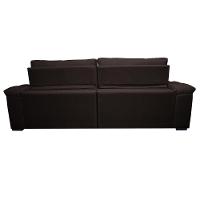 Sofá Retrátil E Reclinável 2,35m Molas Ensacadas Cama Inbox Big Home Bordado 3d Linho Marrom