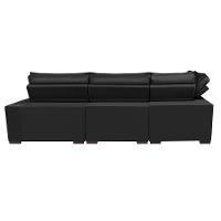 Sofá De Canto Retrátil E Reclinável Esquerdo 3,00x2,36m Molas Cama Inbox Espanha Velusoft Preto