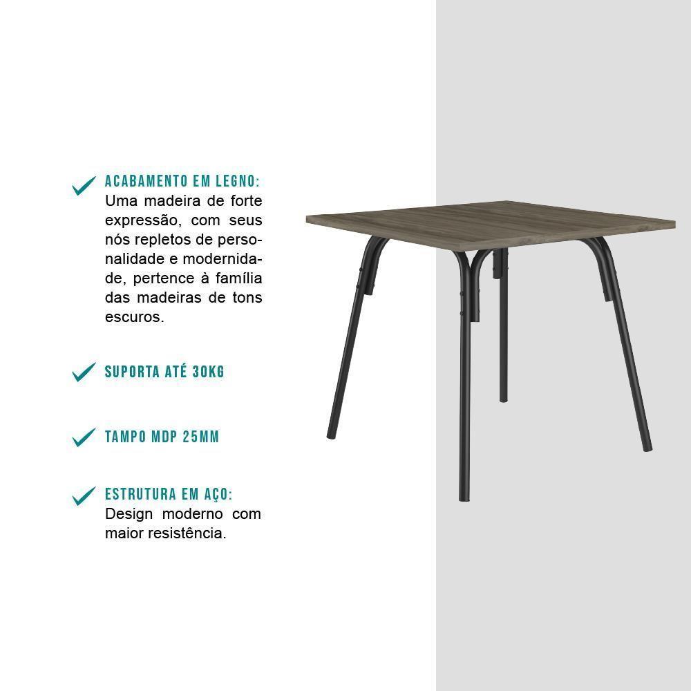 Conjunto Sala De Jantar Carraro Galway Com Mesa E 4 Cadeiras - 7