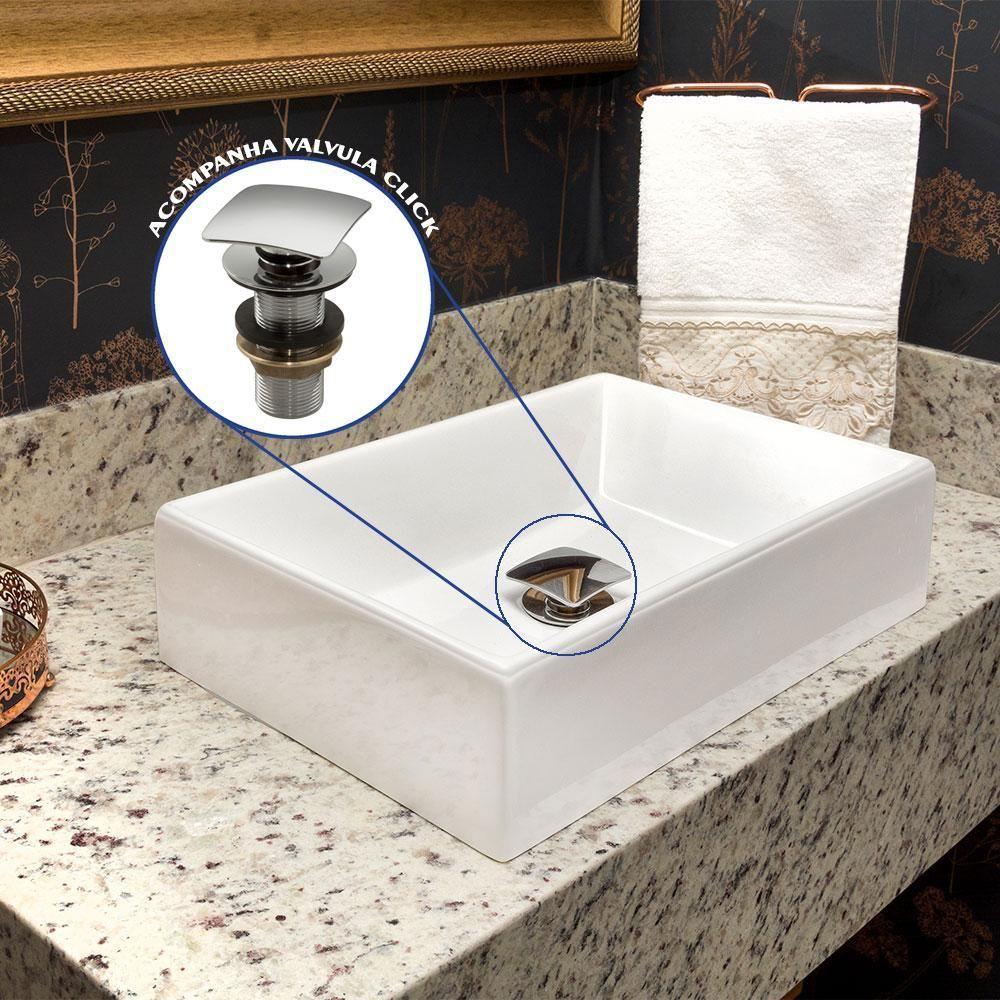 Kit Cuba Torino Sobrepor C/ Valvula Click Branco Branco - 1