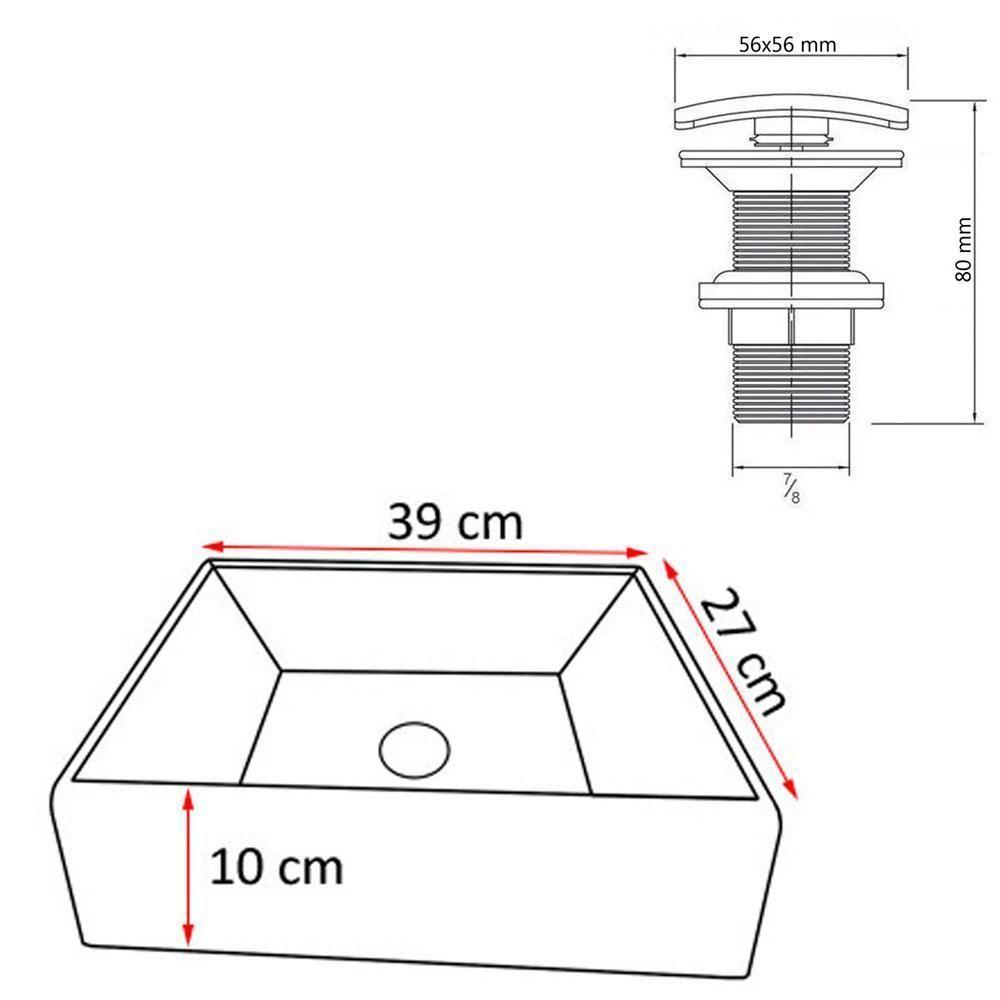 Kit Cuba Torino Sobrepor C/ Valvula Click Branco Branco - 2