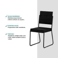 Conjunto 2 Cadeiras Tubo Preto Com Napa Preta Carraro - 3
