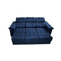 Sofa Itália 2,40 Mts Retrátil E Reclinavel Tecido Suede Azul - Cama Inbox - 5