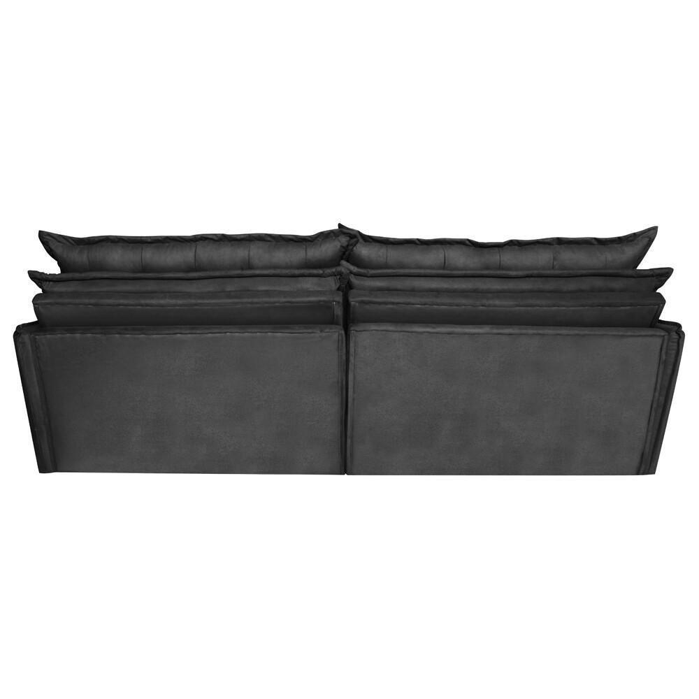Sofá Sem Caixa Retrátil E Reclinável 1,75m Cama Inbox Versátil Suede Velusoft Preto - 3