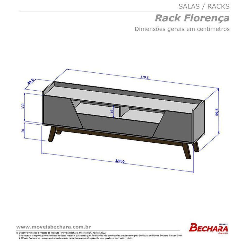 Rack Sala Florença Para Tv Até 70 Polegadas Com Pés Madeira Off White/naturale Off White/naturale - 2