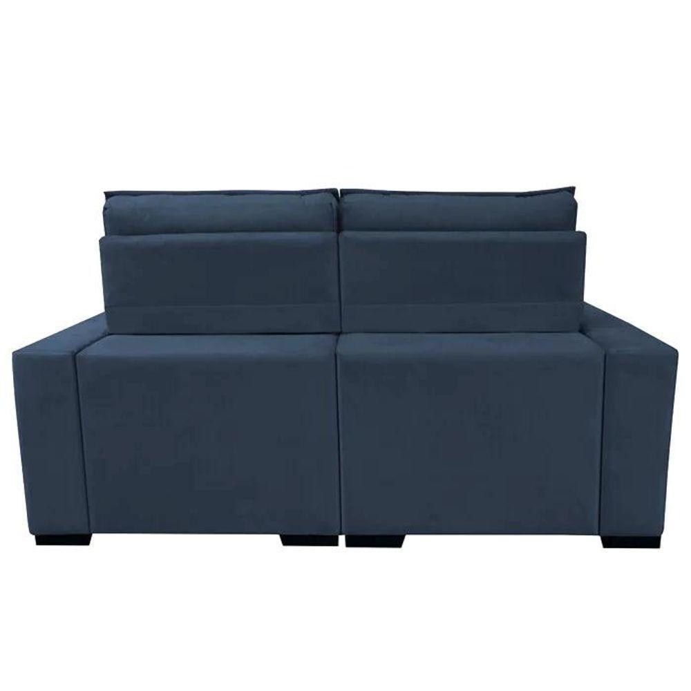 Sofá Retrátil E Reclinável 1,80m Molas Ensacadas E Costura Tripla Cama Inbox Japão Velusoft Azul - 4