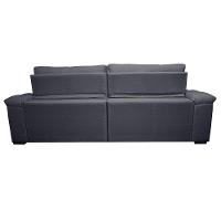 Sofá Retrátil E Reclinável 2,75m Molas Ensacadas Cama Inbox Big Home Bordado 3d Linho Cinza Escuro