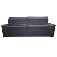 Sofá Retrátil E Reclinável 2,95m Molas Ensacadas Cama Inbox Big Home Bordado 3d Linho Cinza Escuro