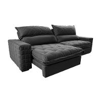 Sofá Retrátil E Reclinável 2,75m Molas Ensacadas Cama Inbox Elegance Com Thermogel Velusoft Cinza - 3