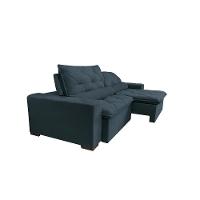 Sofá Lisboa 3,12m Retrátil, Reclinável Com Molas No Assento Tecido Suede Velusoft Azul - Cama Inbox - 2