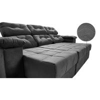 Sofa Itália 2,25 Mts Retrátil E Reclinavel Tecido Suede Cinza - Cama Inbox - 6