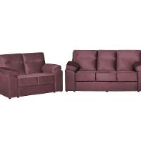 Sofá Austrália 2,52 Mts Retrátil, Reclinável Com Molas E Pillow No Assento Tecido Suede Castor - 2