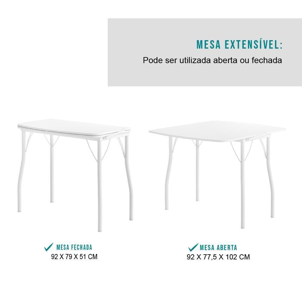 Conjunto Mesa Extensível Com 4 Banquetas Branco Carraro - 6