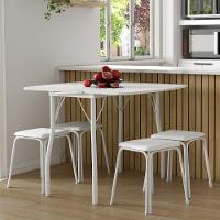 Conjunto Mesa Extensível Com 4 Banquetas Branco Carraro - 1