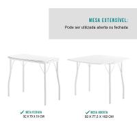 Conjunto Mesa Extensível Com 4 Banquetas Branco Carraro - 6