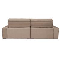 Sofá Austin 2,22m Retrátil, Reclinável Com Molas No Assento E Almofadas, Suede Castor Cama Inbox - 5