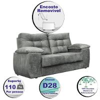 Sofá Luxemburgo 2 Lugares 1,52m Tecido Suede Cinza - 5