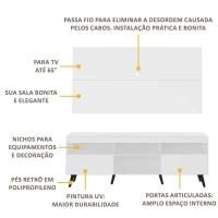 Rack com Painel TV até 65" e Pés Retrô Flórida Multimóveis - 5