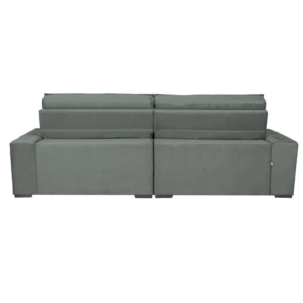 Sofá Austin 2,02m Retrátil, Reclinável Com Molas No Assento E Almofadas, Suede Grafite Cama Inbox - 5