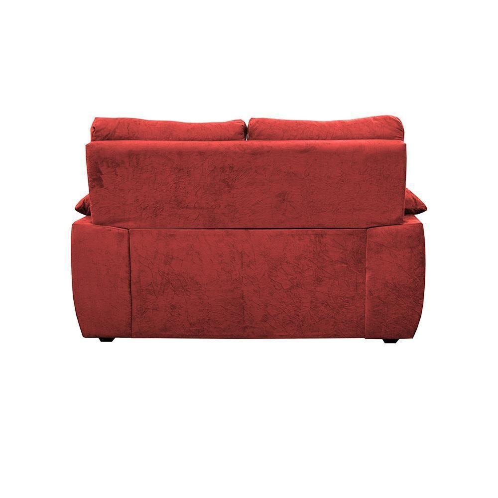 Sofá Luxemburgo 2 Lugares 1,52m Tecido Suede Vermelho - 2