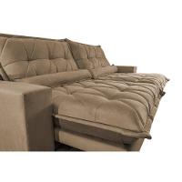 Sofa Retrátil E Reclinável 2,92m Com Molas Ensacadas Cama Inbox Soft Tecido Suede Castor - 5