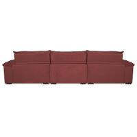 Sofá Retrátil E Reclinável 3,52m Com Molas Ensacadas Cama Inbox Aconchego Tecido Velusoft Vermelho